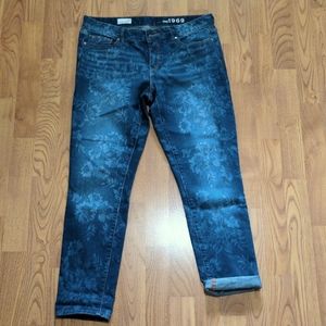 Gap 1969 Floral Print Skinny Ankle Capri Jean
